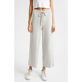 ATM Anthony Thomas Melillo Cotton & Cashmere Rib Wide Leg Pants in Ash Grey at Nordstrom, Size X-Small