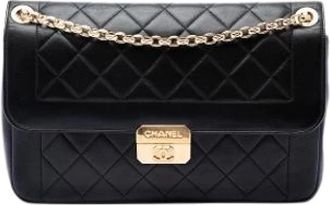 Chanel Pre-owned Quilted Flap Crossbody - Dames - Vintage Schoudertas - Zwart - ONE Size - Leer - Vintage