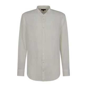 Emporio Armani Stijlvolle Overhemden - Heren - Casual Overhemden - Wit - 2XL - Linnen - Overhemden