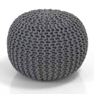 Oresteluchetta Puf de algod&oacute;n gris claro &oslash;43xh34 cm