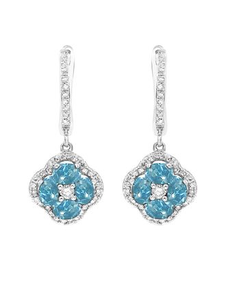 Diana M. Jewels Fine Jewelry 14K 2.21 Ct. Tw. Diamond & Blue Topaz Earrings