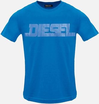 Diesel Mens Diesel Monotone Diesel Logo Blue Sapphire T-Shirt - Size: 42