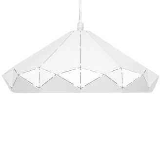 Beliani L&aacute;mpara De Techo De Metal Blanco 112 Cm Pantalla Geom&eacute;trica Soldada Industrial Nevola