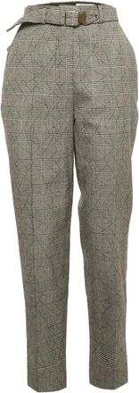 Saint Laurent Geruite broek met riem - Grijs