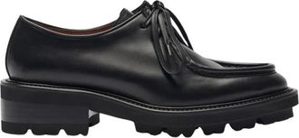 Scarosso Carolina Derby Schoenen - Dames - Veterschoenen - Zwart - 40 EU - Leer - Schoenen