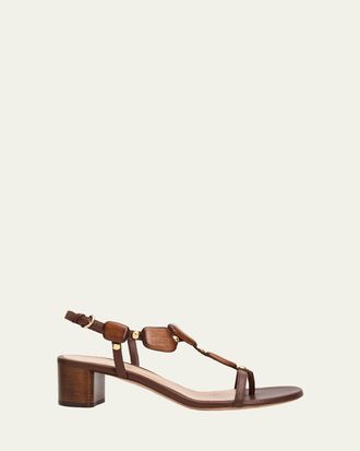 Gianvito Rossi 45mm Wooden Leather Sandals