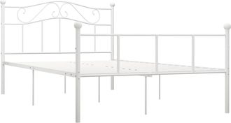 vidaXL Estructura De Cama Sin Colch&oacute;n Metal Blanco 120x200 Cm Vidaxl