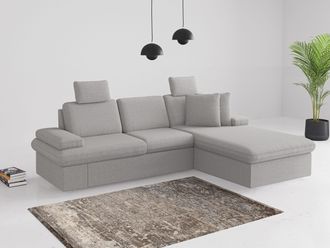 Sit&more Ecksofa »Moreno L-Form, B: 247 cm« mit Armteilverstellung, optional Bettfunktion