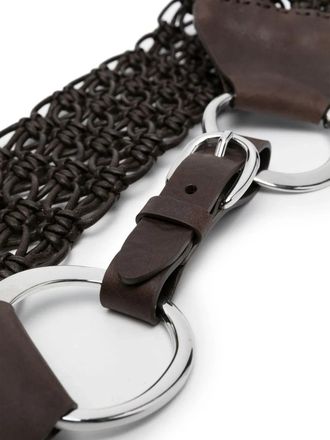 Eleventy Braided Leather Belt - Brown