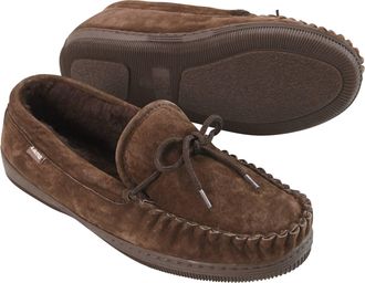 Lamofootwear Mens Moccasin Slipper In Chocolate