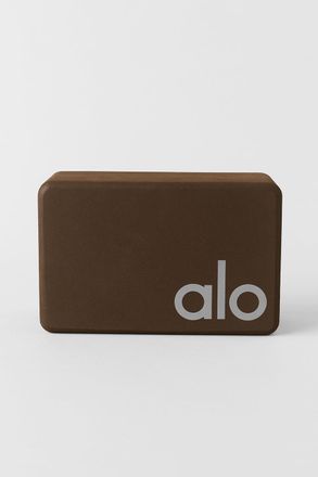 Alo | Uplifting Yoga Block Mat in Espresso/Silver