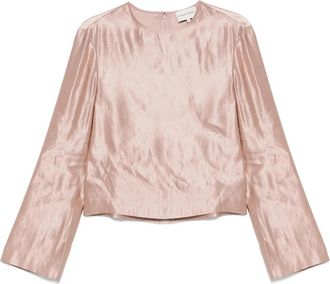 Loulou Studio Petal Rose Ronde Hals Blouse - Dames - Blouses - Roze - S - Overhemden