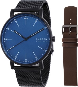 Skagen Signatur Quartz Blue Dial Mens Watch and Strap Set SKW6933SET