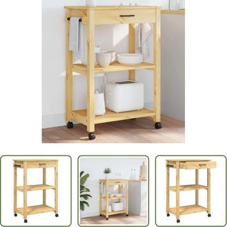 vidaXL Carrello da cucina in legno - Carrello da Cucina MONZA 60x40x88,5 cm in Legno Massello di Pino