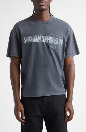 Stockholm Surfboard Club Life Graphic Organic Cotton Pocket T-Shirt in Black at Nordstrom, Size X-Large