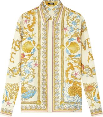 Versace Camicia Underwater Barocco - Toni neutri