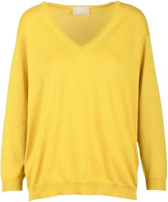 Drumohr V-Neck Sweater Cashmere Silk - Yellow