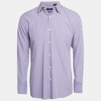 HUGO BOSS Boss By Hugo Boss Purple Gingham Check Cotton Sharp Fit Shirt