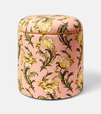 La DoubleJ Baba floral canvas pouf