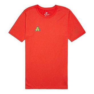 Nike Mens Nike ACG Back Printing Short Sleeve Red T-Shirt AQ3951-634
