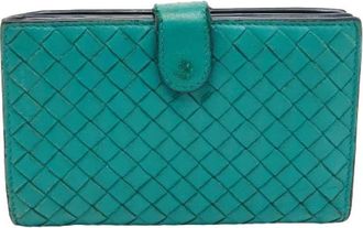 Bottega Veneta Pre-owned Wallets, female, Blue, Size: ONE SIZE Pre-owned Intrecciato Wallet