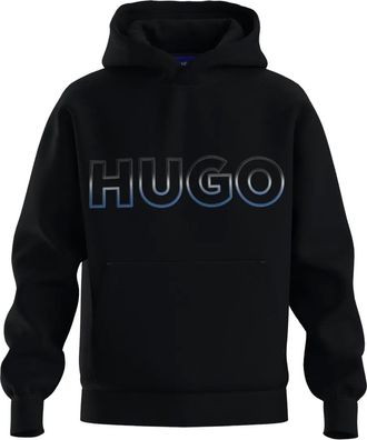 HUGO BOSS Felpa con cappuccio e logo - Nero