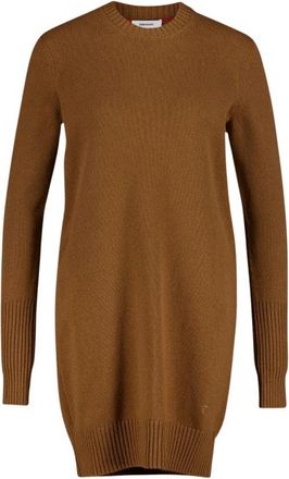 Ferragamo Luxe Cashmere Mini Jurk Kameel - Dames - Kleedjes - Bruin - M - Kleedjes