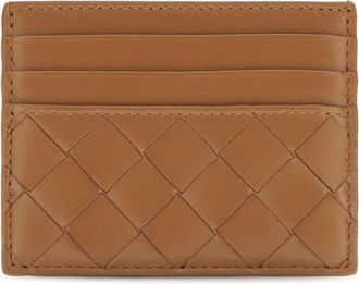 Bottega Veneta Womens Leather Card Holder Tannin Gold Calf Wallets & Purses