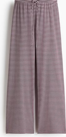 H&M Gerippte Hose mit Kordelzug - Purple