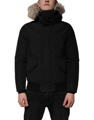 Woolrich Hooded Long Sleeves Fur Shearling Coat Mens Jacket (Pre-Owned)