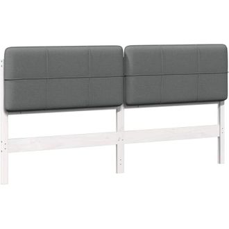 vidaXL Upholstered Headboard White and Light Grey 200 cm vidaXL