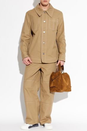 Ami Wide-leg Jeans, Mens, Brown