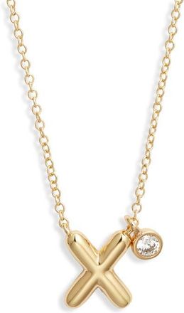 Chelsea28 Goldtone Initial Pendant Necklace in X- Clear- Gold at Nordstrom