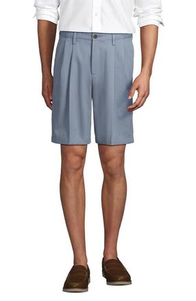 Lands End Comfort Waist Pleated 9 No Iron Chino Shorts in Faded Glacier at Nordstrom, Size 35 X 9