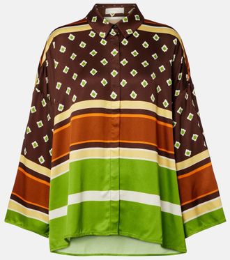 Faithfull The Brand Cora printed satin shirt