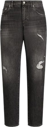 Dolce & Gabbana Straight-Leg Distressed Effect Jeans Clothing