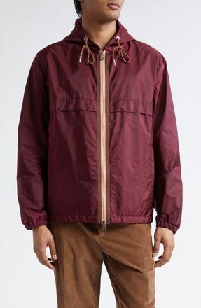 Moncler Nidge Hooded Windbreaker in Goth Red at Nordstrom, Size 1