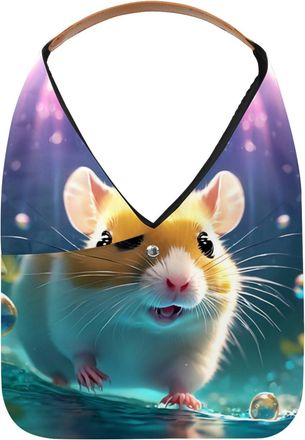 Generic Lovely Hamster Swims Underwater Reusable Lightweight Grocery Bags - Foldable Into Compact Pouch, Washable & Sturdy, Multipurpose for Shopping and Trav