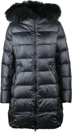 Bomboogie Beige Quilted Nylon Long Down Jacket