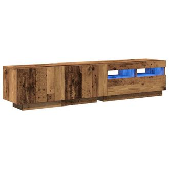 Berkfield Home TV Cabinet with LED Lights Old Wood 180x35x40 cm Engineered Wood in Brown | Size: 180 x 35 x 40 cm