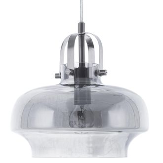 Beliani L&aacute;mpara De Techo De Vidrio Gris Ahumado Industrial Estilo Vintage Retro Wiltz