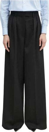 Anine Bing Lou Trouser - Dames - Wijde Broeken - Zwart - M - Wol - Broeken