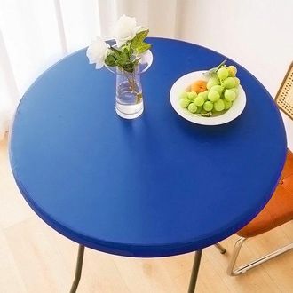 OEM Funda Redonda Impermeable Para Mesas Auxiliares De Exterior - Mantel De Vinilo Para Comedor De Patio - 60 Cm - Azul Marino
