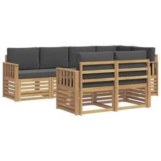 vidaXL Conjunto De Sof&aacute;s De Exterior 7 Pcs Blanco Y Antracita Vidaxl