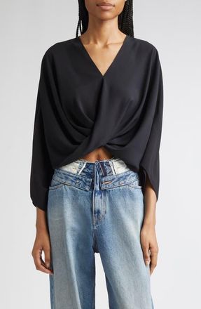 Maison Margiela Twist Front Top in Black at Nordstrom, Size 2 Us