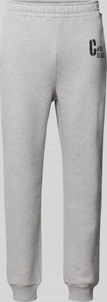 Carlo Colucci Sweatpants mit elastischem Bund in Hellgrau Melange, Größe XL