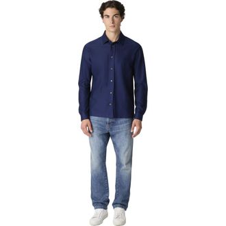 Missoni Zigzag Jersey Cotton Shirt Tone On Tone in Blue at Nordstrom, Size X-Large