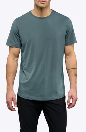 Cuts AO Curve Hem Cotton Blend T-Shirt in North Atlantic at Nordstrom, Size Xx-Large R