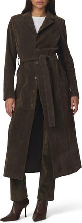 Joe's Faux Suede Long Coat in Olive at Nordstrom, Size X-Small