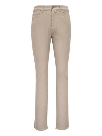 Peter Millar logo-patch trousers - men - Cotton/Spandex/Elastane/Rayon/Lyocell - 44 - Neutrals